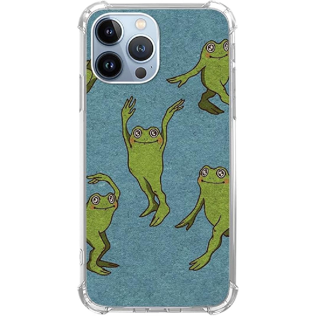 

Эстетичный синий психоделический чехол для телефона со смайликом, совместимый с iPhone 13 Pro, милый синий прозрачный чехол со смайликом для подростков, женщин и мужчин, мягкий ТПУ Cute Frog