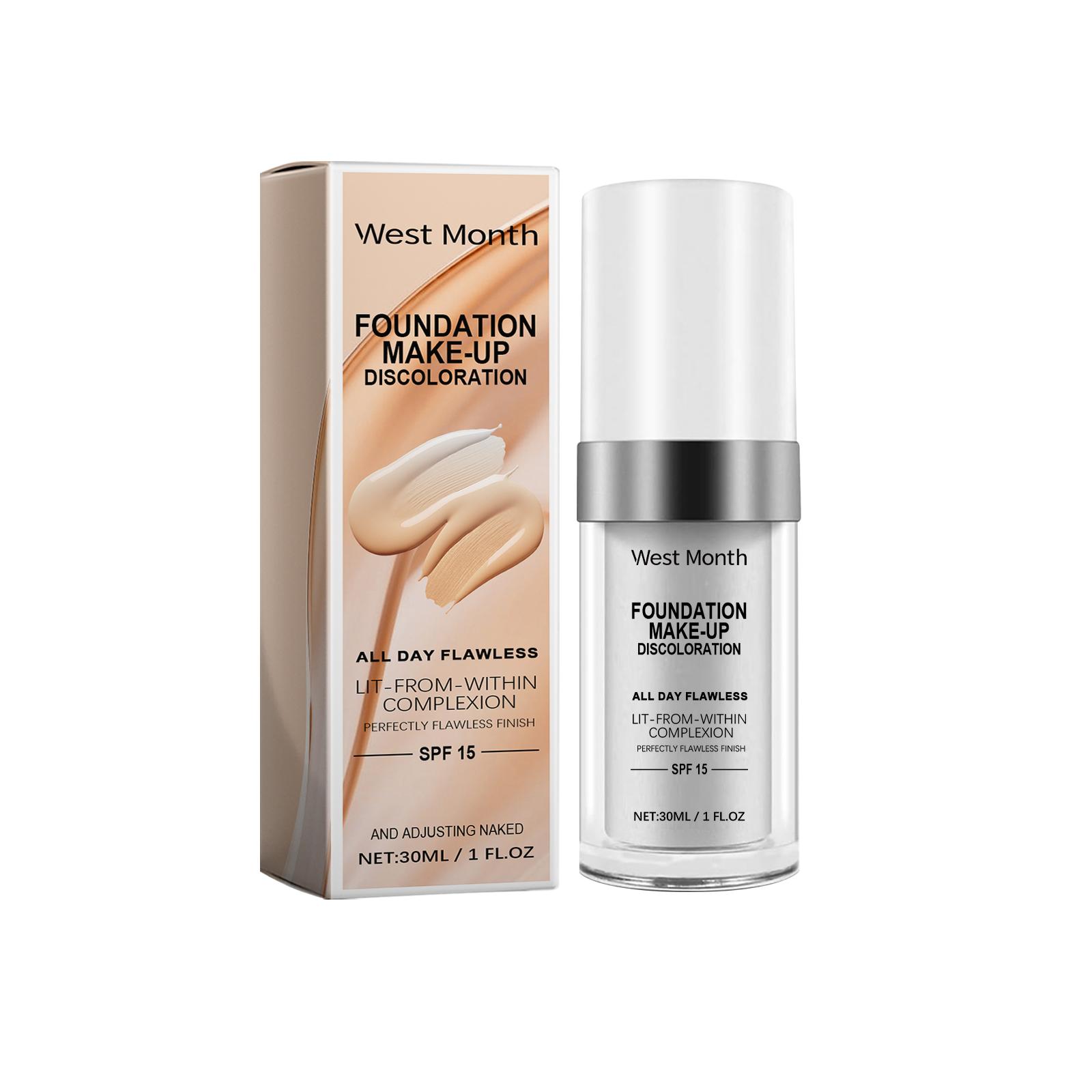 West Month Temperature-Sensitive Concealer Foundation Moisturizing Natural Concealer Long-Lasting Hydrating Non-Fading Foundation