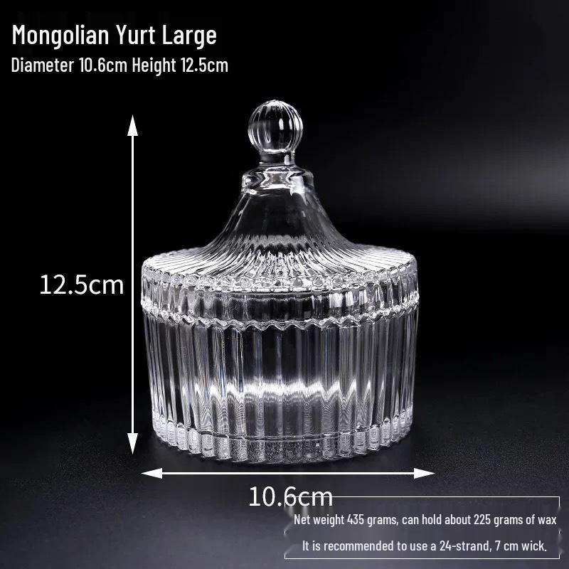 Medium Yurt Glass Candle Holder - Handmade Soy Wax Scented Candle
