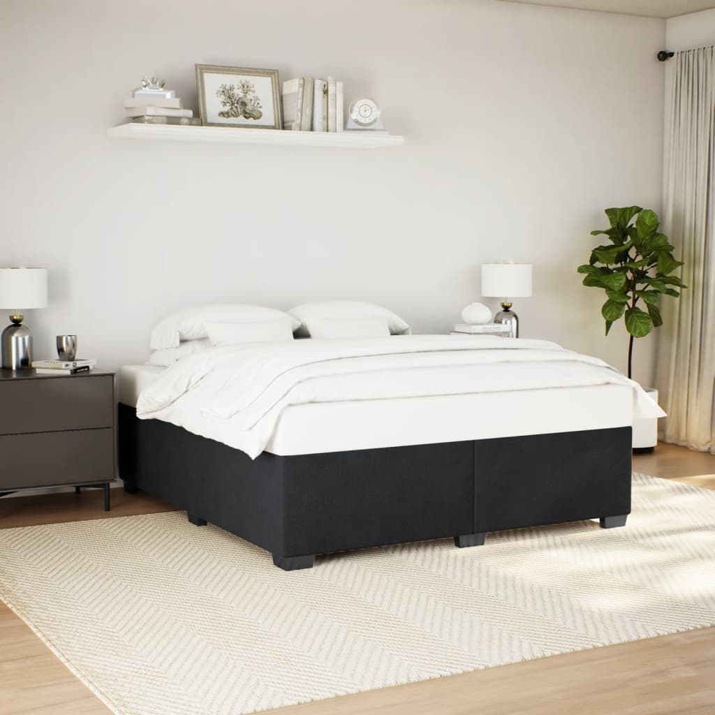 Bed Frame without Mattress Black 200x200 cm Velvet
