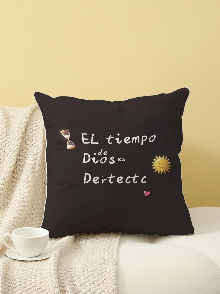 Spanish Quote Print Throw Pillow Cover, Cushion Case for Sofa Bedroom Living Room Couch Bed Office Chair Home Decor