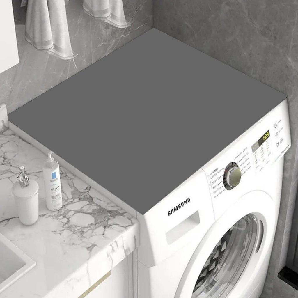 Solid Color Washing Machine and Refrigerator Dust Cover: Diatom Mud, Absorbent, Non-Slip, Dirt-Resistant Mat