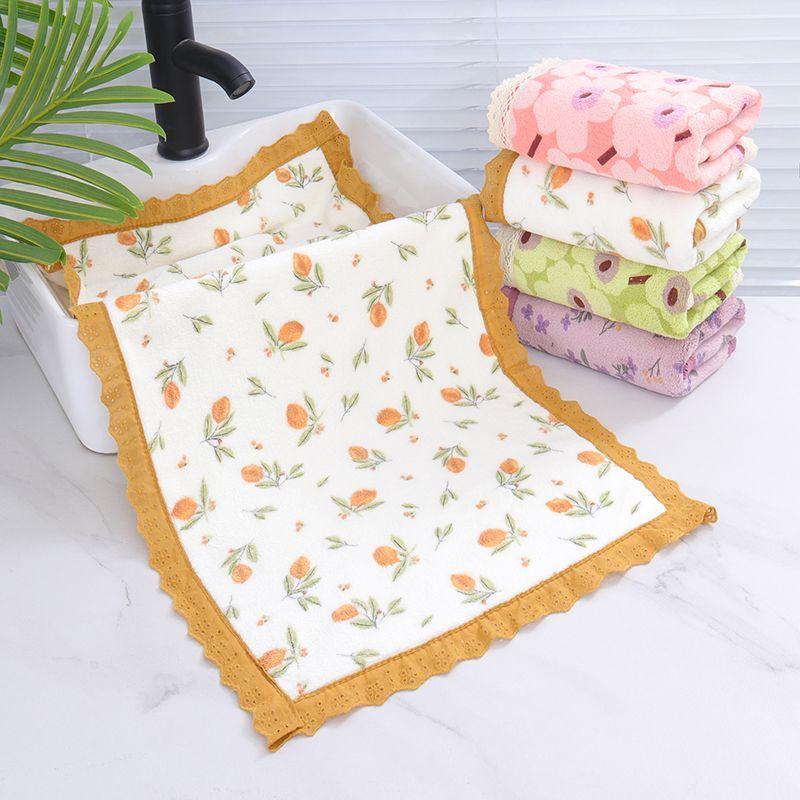 4 buc Prosop cu dantelă Prosop din lână coral moale îngroșat absorbant Familie Cuplu Prosop de față Prosop de față