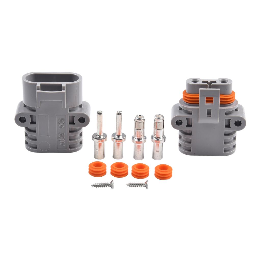 50A 600V Waterproof Male/Female Connector for Electric Vehicle Battery Straight High Power Charging Cable with Dustproof Design