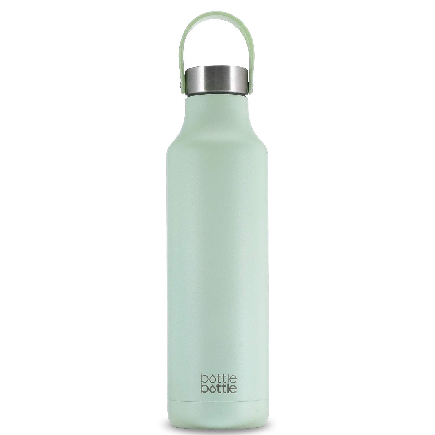

600ml Stainless Steel Water Bottle for Kids, Direct Drinking, Insulated, Keeps Drinks Hot or Cold, Portable, Stylish, Includes Bottle Brush, Green