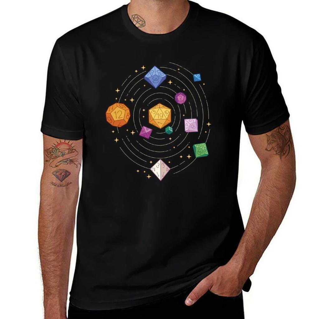 Space Dice Solar System Tshirt Street Fashion Casual Tee Shirt