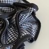 Multi-layer Plaid Pleated Scrunchies for Women Black and White Grid Large Intestine Hair Ties Hair Accessory Party Gift