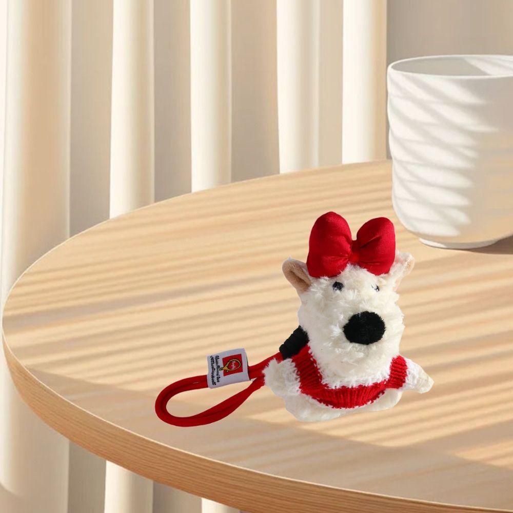PP Cotton West Highland Dog Dolls Pendant Girl Heart Puppy Doll Plush Keyring  Female Lady Girl