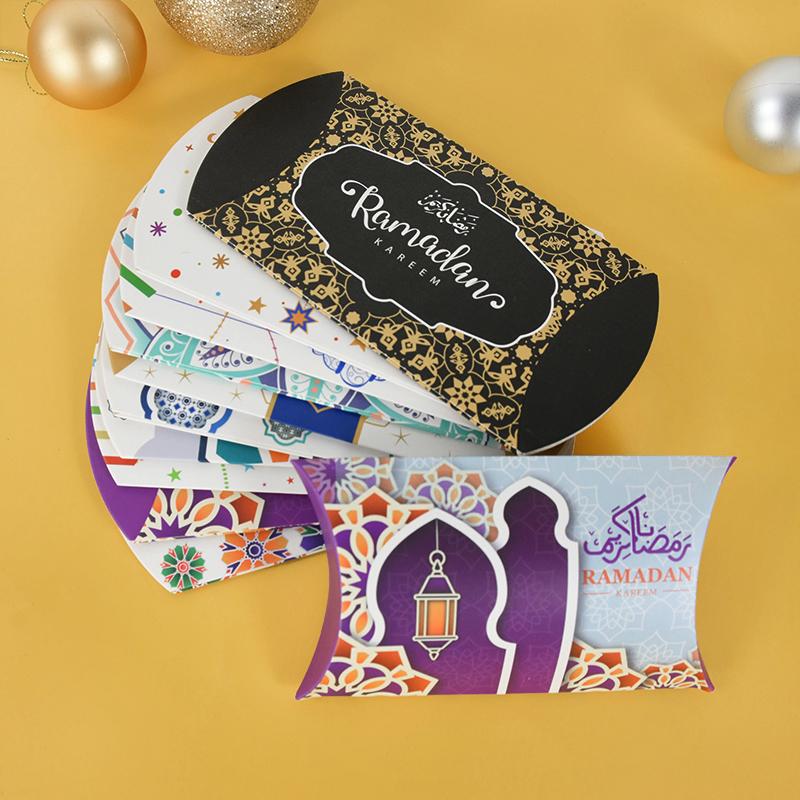 10/20pcs Eid Mubarak Gift Box Kraft Paper Candy Cookies Packaging Bag Islam Muslim Party Decor Supplies 2023 Ramadan Kareem Gift
