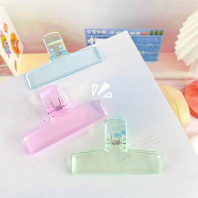 2Pcs Clear Acrylic Binder Clips with Strong Grip Colorful Paper Clips for Office School