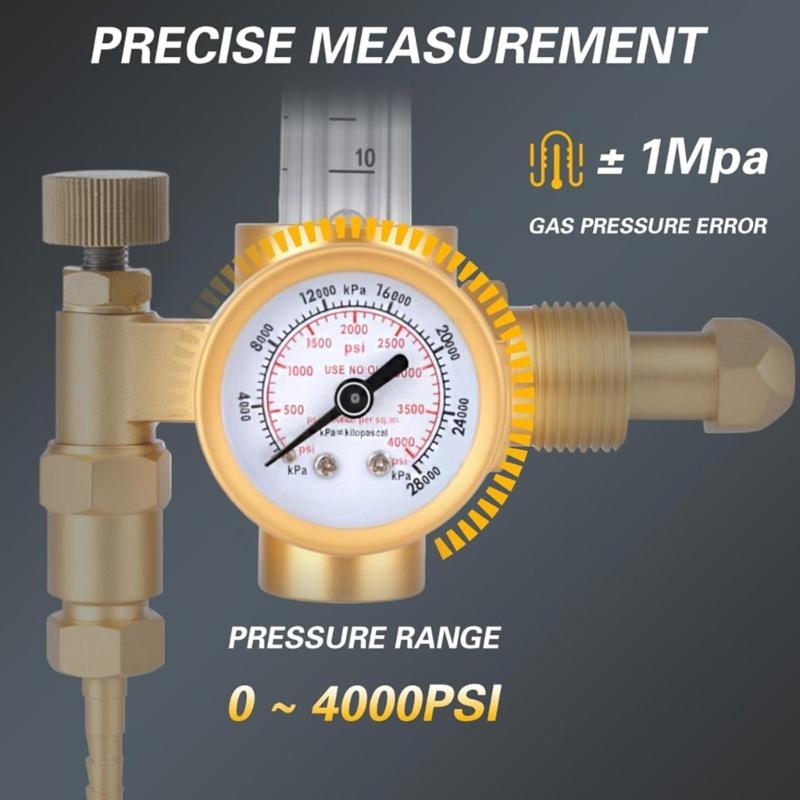 Professional Argon Heliums Regulators Construction with CGA 580 Connection Durablity Pressure Control for Welding Systems