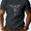Holy Spirit Dove Cross Graphic Tee Mens Casual Cotton Breathable Short Sleeve TShirt