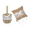 1 Piece Kids Vintage Rustic Bow Burlap Jute For Wedding + Ring Pillow Insserts