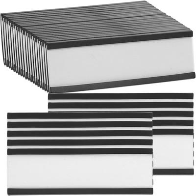 TOYMYTOY Magnetic Magnetic Label Holders with Magnetic Data Card Holders with Protective Film and Paper for Metal Shelves and 76 X Pack of 30 Labels,