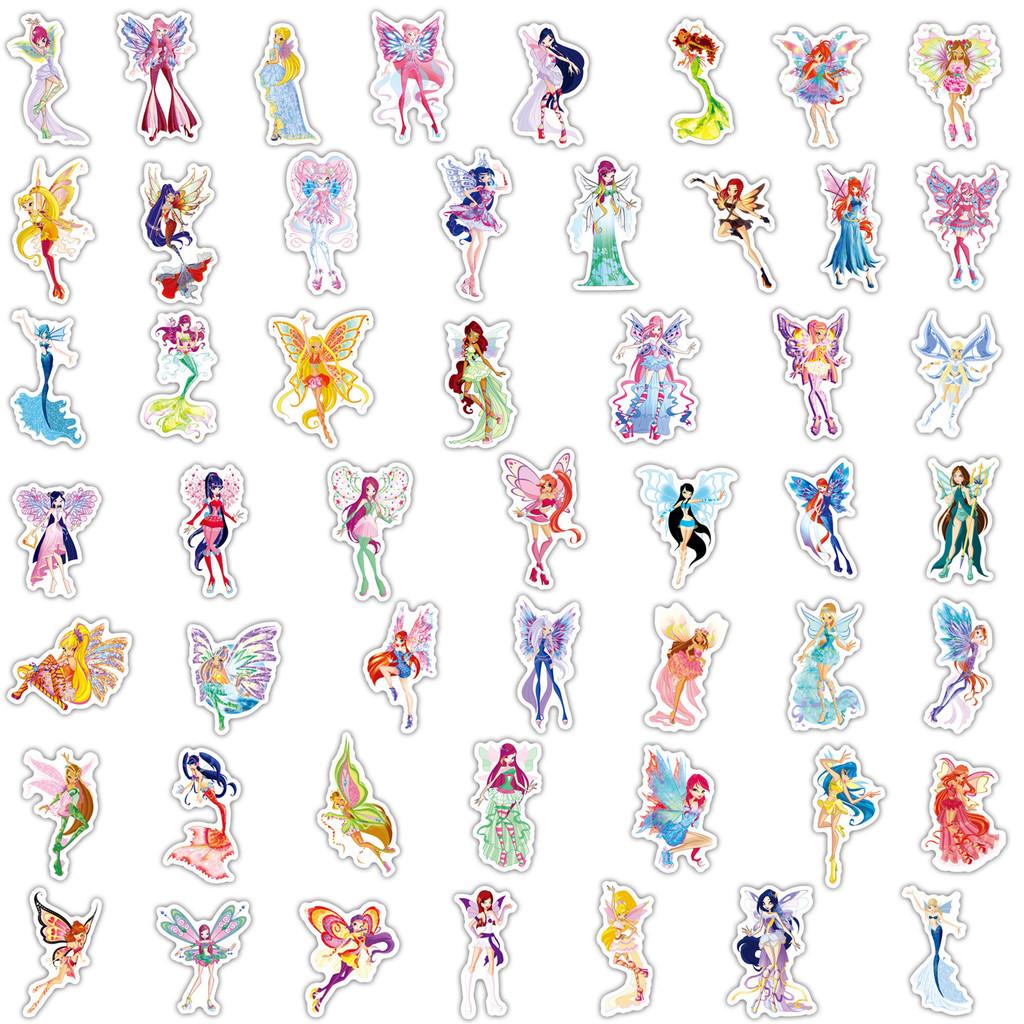 

50PCS Butterfly Fairy Kids Cartoon Graffiti Stickers - Waterproof Decor for Skateboards, Water Cups&Suitcases AnimeWorlds Store