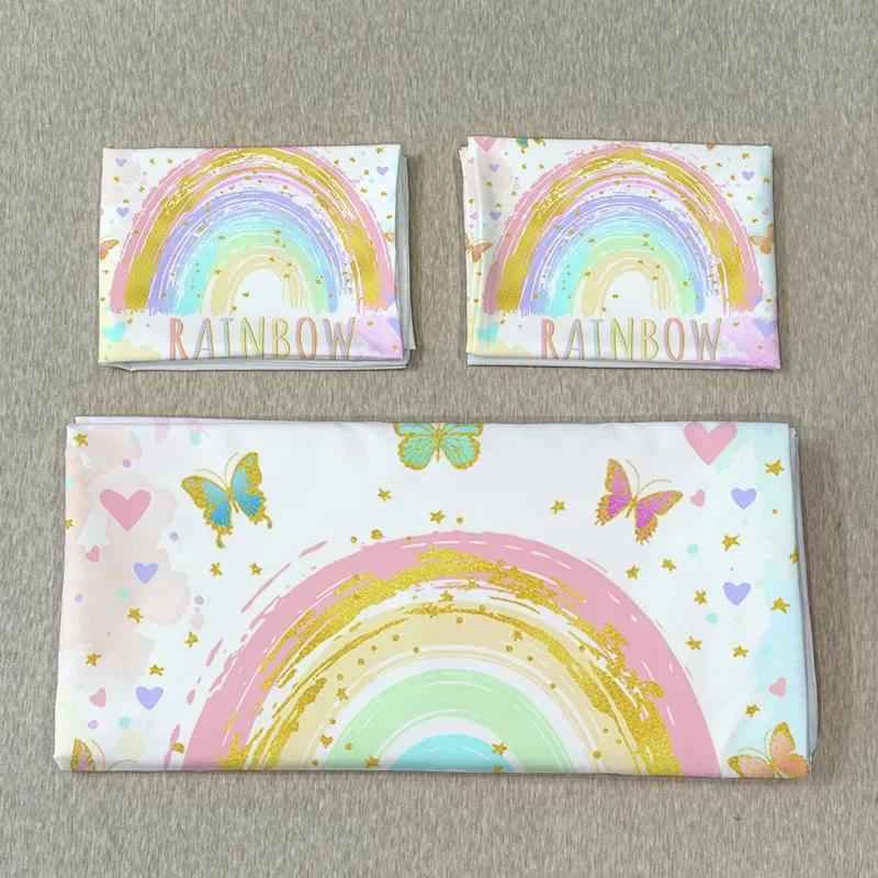 3Pc Butterfly Rainbow Quilt Cover Dreamy And Comfortable Bedding Digital Printing Twin/Full/Double/Queen/King Size No Filling