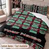 Custom Name Text 3Pcs Bedding Set Frankenstein's Monster Duvet Cover And Two Pillowcases