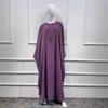 Loriya Solid Color Batwing Sleeve Long Robe - New Pink/Apricot (LR425)