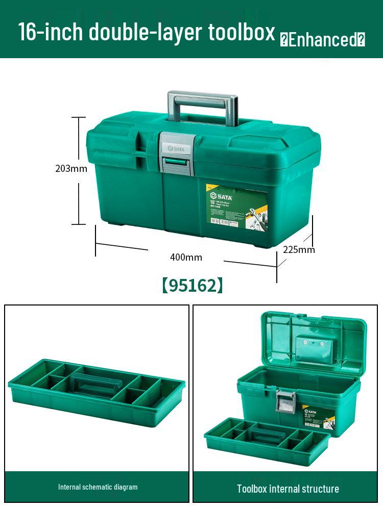 Handheld Plastic Storage Box for Tools: Household, Industrial, and Automotive Use