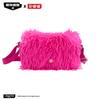 Mengya Monster Fluffy Faux Fur Crossbody Shoulder Bag Pink Trendy Ugly Cute Daily Commute Campus Travel For Women