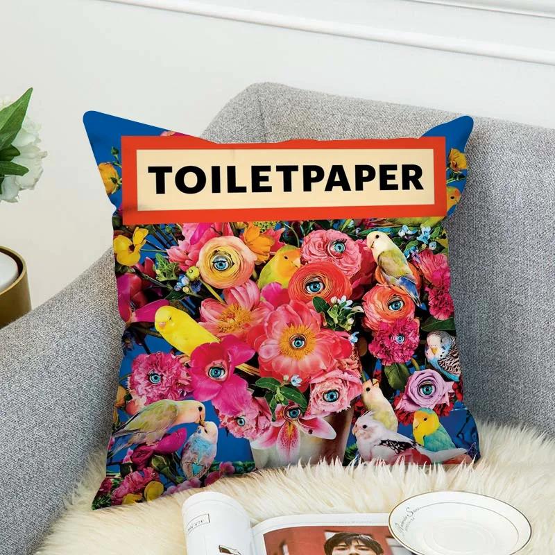 T-Toiletpaper Magazine Cushion Cover 4545 Decorative Pillowcase 40x40 Cushions Home Decor Pillowcases for Pillows 45x45 Pillow