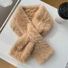 Winter Scarf Soft Imitation Rabbit Fur Solid Color Design Short Scarf Thickened Warm Plush