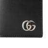 Gucci GG Marmont Silver Logo Double Fold Leather Card Holder Men Card Holder Black 547075-0YK0N-1000