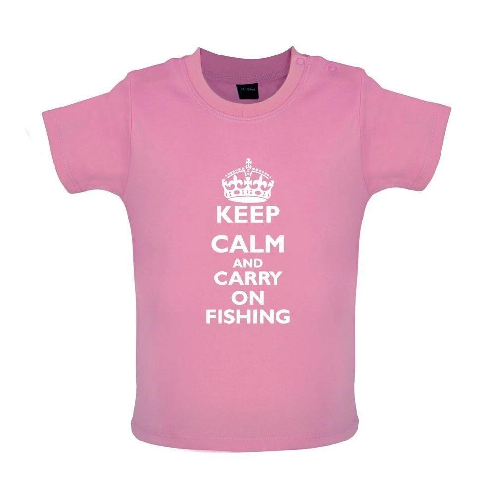 Keep Calm And Keep Fishing - Kids Baby Kids Boys Girls Unisex T-Shirt / Bodysuit - Fisherman Fish 120