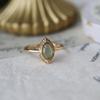 Geometric Design Chic Topaz And Peridot Floral Ring For Women Elegant Fashion Accessory
