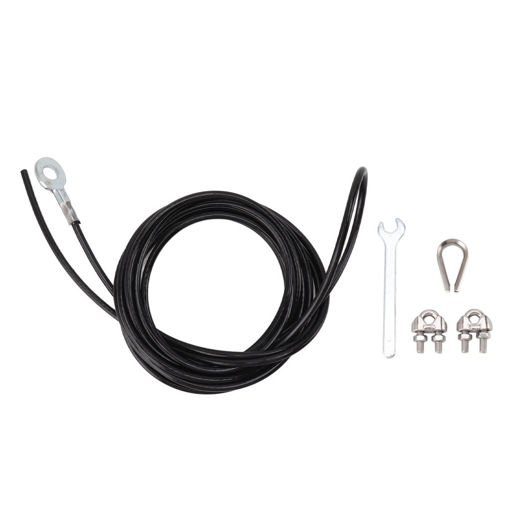 Pulley Cable Steel Fitness Cable Black Adjustable Strong Coated Pulley Machine Accessory for Gym Home Workout Exercise