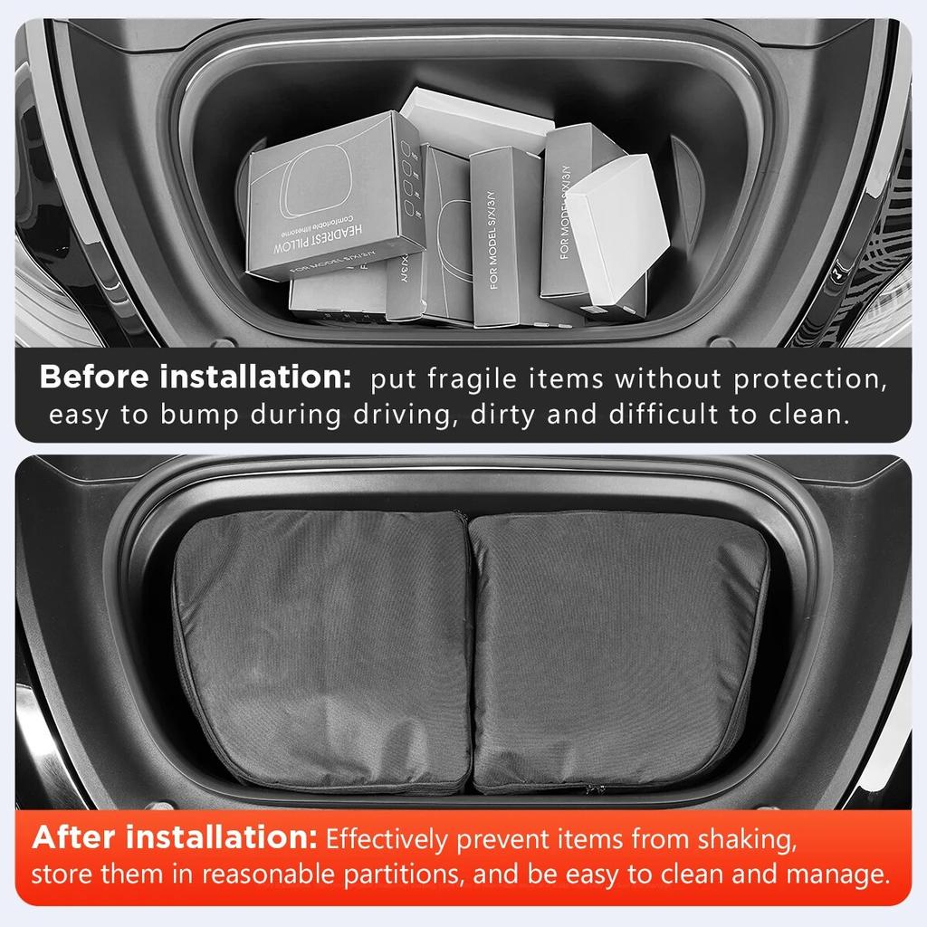 LUCKEASY For Tesla Model Y 2017-2023 Car Accessories Oxford Cloth Wear-resistant Portable Front Trunk Luggage Storage Bag