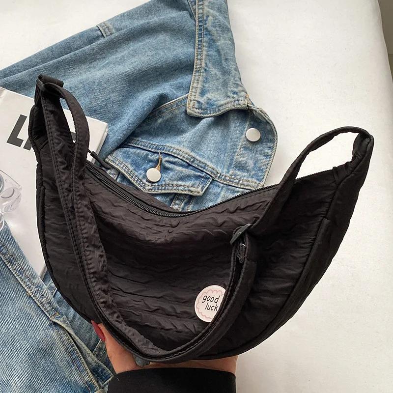 Cute Women Shoulder Bags Versatile Canvas Bag Crossbody Bags for Women Fashionable Dumpling Bag Purse and Handbags