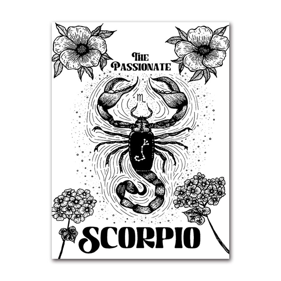 Zodiac Star Sign Wall Art Canvas Painting Astrology Posters Prints Boho Cancer Libra Gemini Constellation Living Room Home Decor
