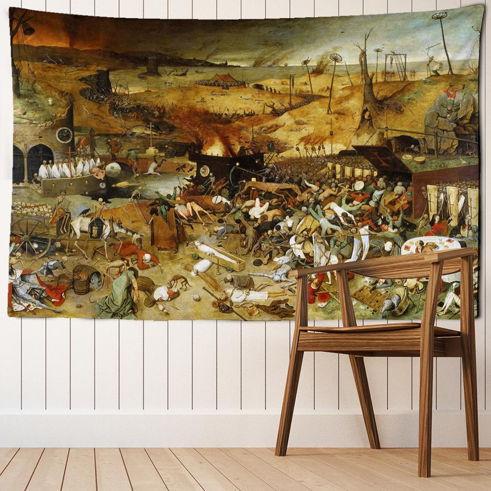 Abstract People Realistic Oil Painting Tapestry Wall Hanging Hippie Tapiz Art Psychedelic Mystery Home Decor