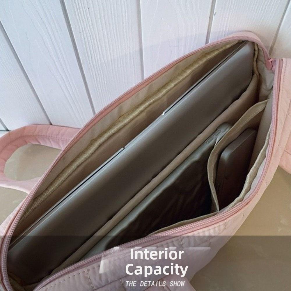 Multi-purpose Laptop Shoulder Bag Large Capacity Shockproof Laptop Protective Bag 11 Inch Solid Color Laptop Handbag Travel