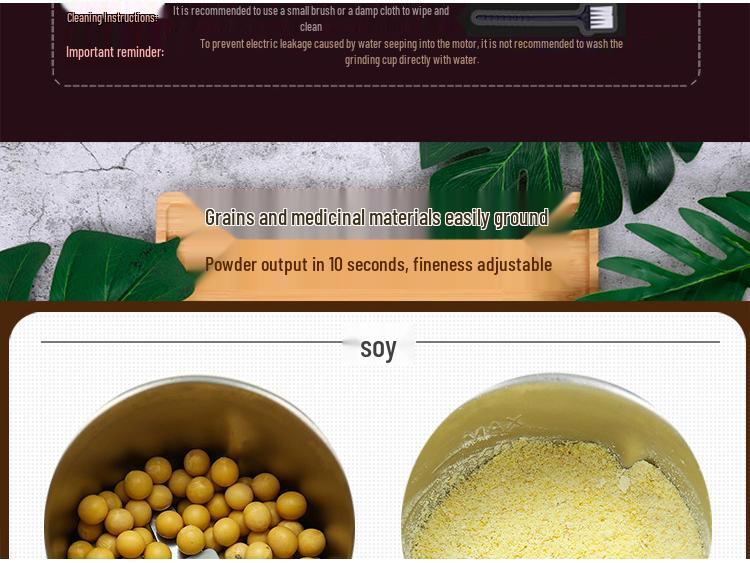 Portable Electric Household Coffee & Grain Grinder