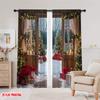2pcs 2D Flat Printing Merry Christmas Popular Drapes Christmas13 Machine Washable Fabric Without Electricity Party Decorations