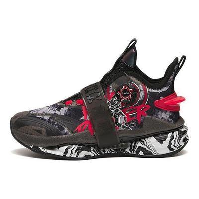 Kids Non-Slip Shock Absorbing Wear-Resistant Mid-Top Basketball Shoes Kids Basketball Shoes Black White Red 312241110-11