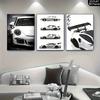 Modern Luxury Sports Car Canvas Art Set  Retro Cool Racing Posters, Perfect for Bedroom, Living Room or Corridor Decoration