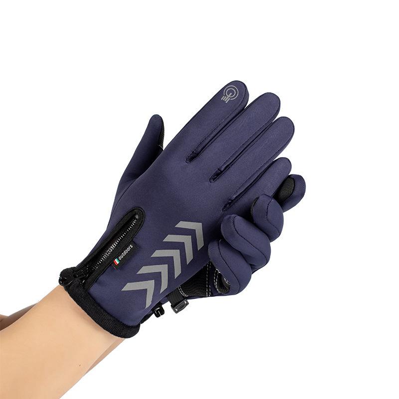 Autumn and Winter Sports Velvet Warm Men and Women Non-slip Touch Screen Ski Bicycle Riding Cold-proof Outdoor Gloves