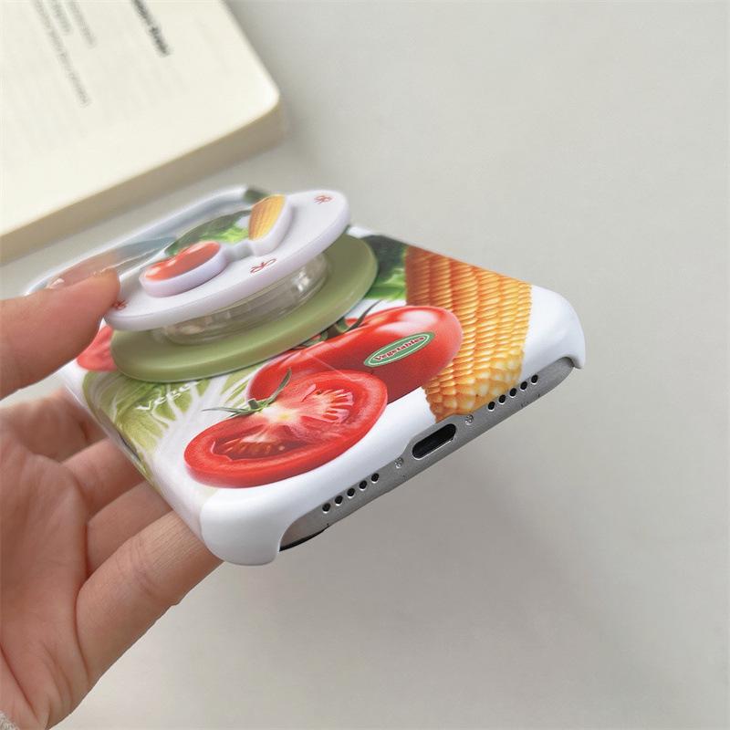 Magnetic Frosted Phone Case for iPhone 17, 16 Pro Max/15 Pro - Fresh Tomato Design