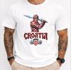 Koszulka Piłkarska Chorwacja 2026, Koszulka Kibica Piłki Nożnej Chorwacji, T-shirt z Graficznym Rycerzem Chorwacji, Koszulka w Stylu Koszulki Chorwacji na Mistrzostwa Świata