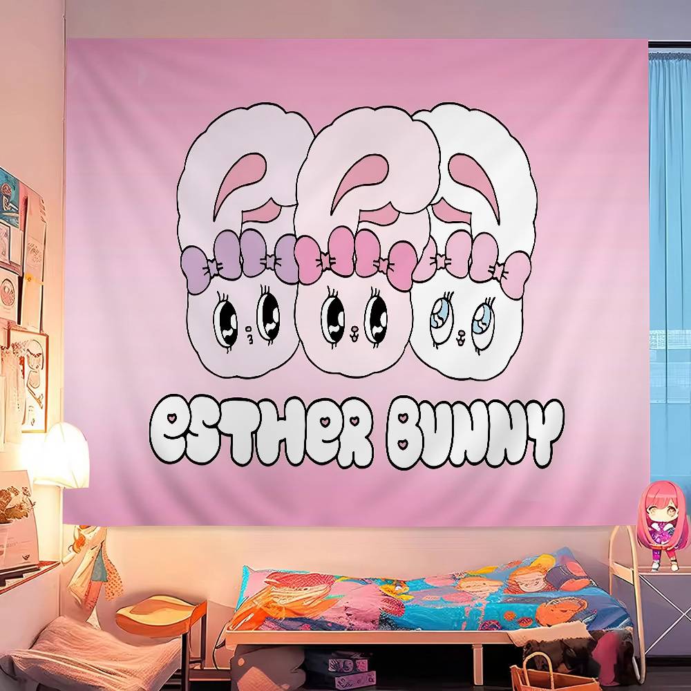 EEsther Bunny Hanging Bohemian Tapestry Cheap Hippie Wall Hanging Bohemian Wall Tapestries Mandala Wall Hanging Home Decor