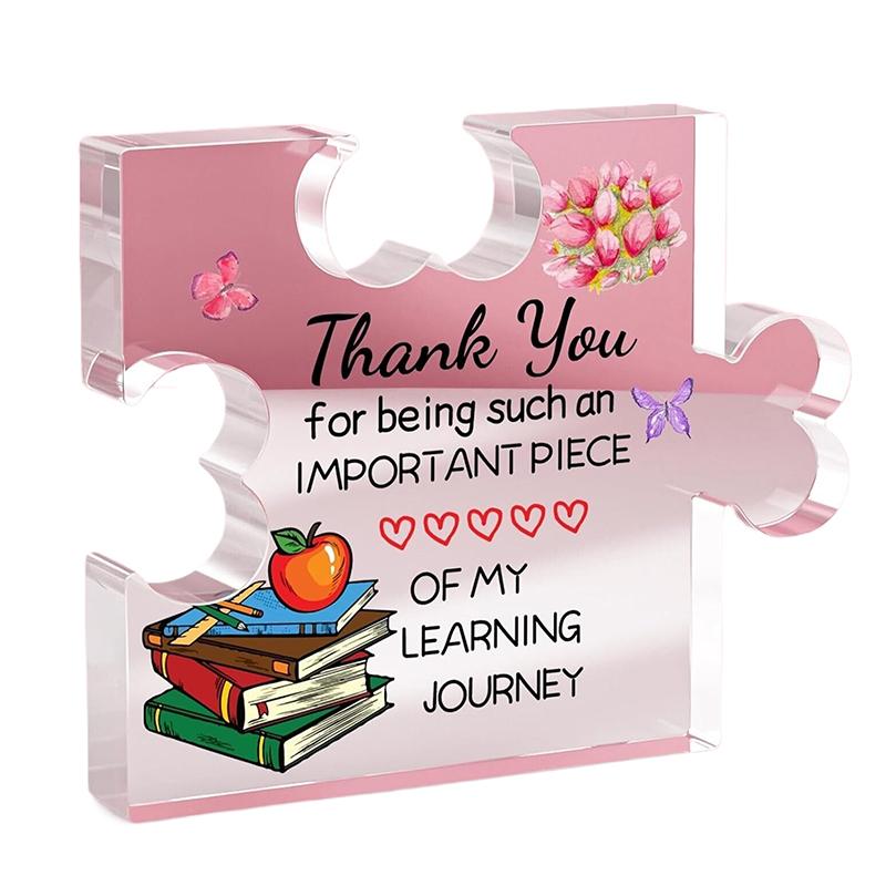 Creative Irregular Acrylic Puzzle Graphic Plaque Graduation Season Thank You Teacher Blessing Plaque Office Desk Decoration Gift
