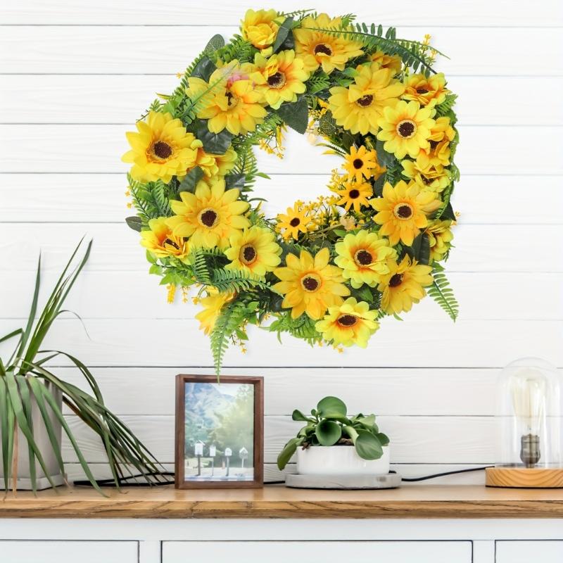 Artificial Sunflowers Wreath Front Door Wreath Spring Wreath for Front Door Farmhouses Garden Wedding Decorations