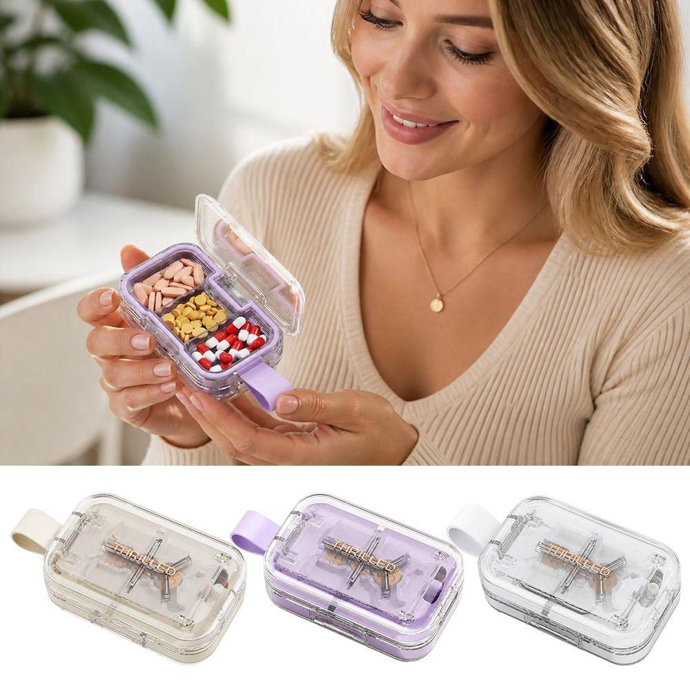 Feuchtigkeitsgeschützte Pillenteiler-Aufbewahrungsbox Staubdichter Pillenteiler zum Zerkleinern für Zuhause & Reisen