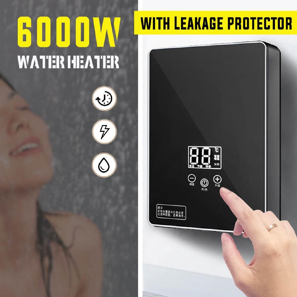 Mini Instant Water Heater Home Use Quick Heaters 220V LCD Display Touch Temperature Control Constant Temperature 6KW