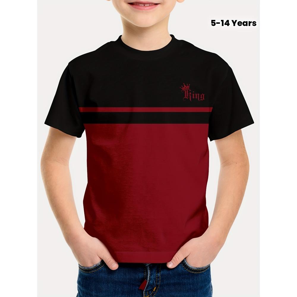 

Summer fashion red 3D printed boys short sleeved T-shirt, casual and comfortable summer top, casual style 150