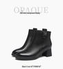 Red Dragonfly Women's High Heel Leather Boots - Autumn/Winter 2024 Stylish Slimming, Plush Lined Short Boots
