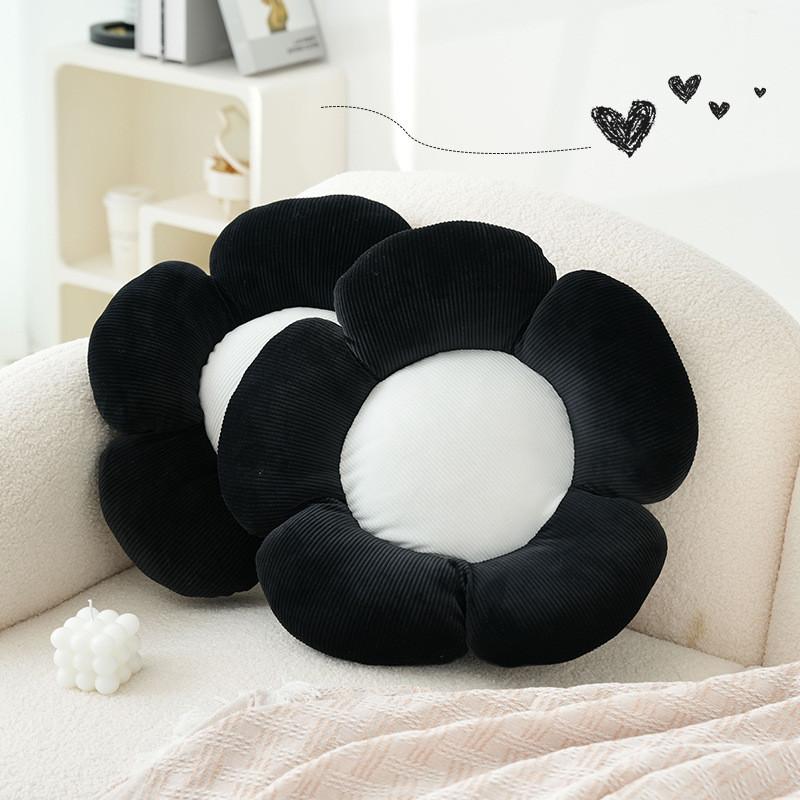 Modern Minimalist Flower Pattern Plush Cushion For Living Room Decor And Bedside Comfort
